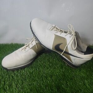 Nike Size 10 White Golf Shoes Mens Lunar Control Flywire 418471-101 Bronze